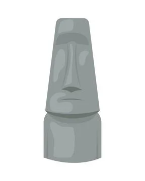 Chilean moai face statue design Stock Illustration