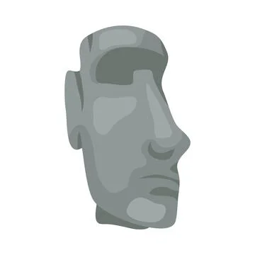 Chilean moai face statue Stock Illustration