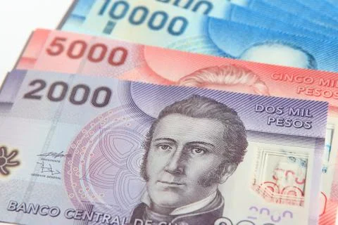 Chilean Peso Bills Stock Photos