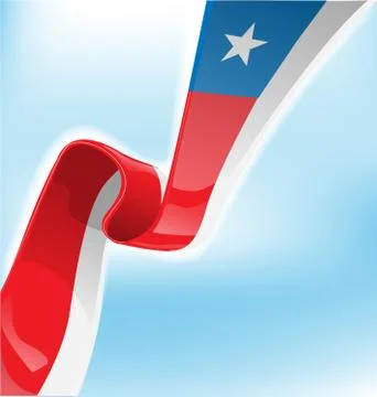 Chilean ribbon flag on background Stock Illustration