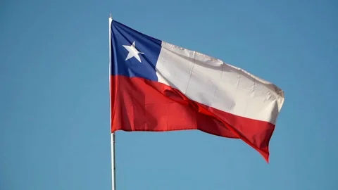 Chilean Waving Flag Stockbeeldmateriaal 102351678