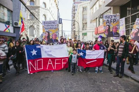 Chileans Protest Private Pension System Foto stock