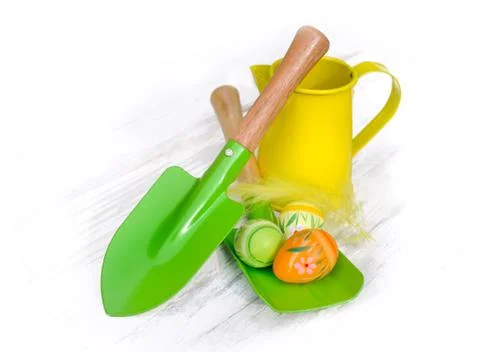 Chilhood tools for easter Stock Photos