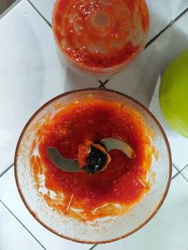Chili and tomato paste Stock Photos
