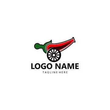 Chili cannon logo design vector Stock Illustration