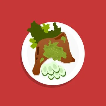 Chili chicken flat image Stock Illustration