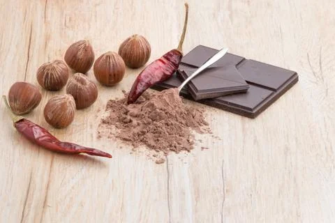 Chili chocolate Foto stock