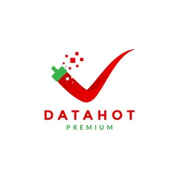 Chili with data tech logo symbol icon vector graphic design illustration id.. 스톡 일러스트