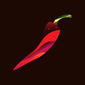 Chili Gradient color isolate on white. Stock Illustration