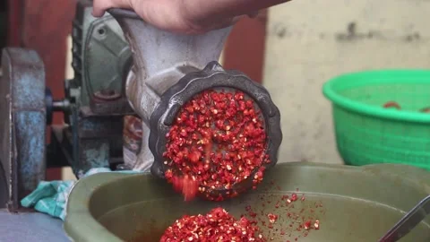 Chili grinder or crusher Stock Footage 204834553