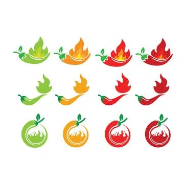 Chili hotness level icon vector illustration design template Stock Illustration