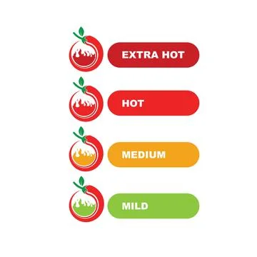 Chili hotness level vector icon illustration design template Stock Illustration