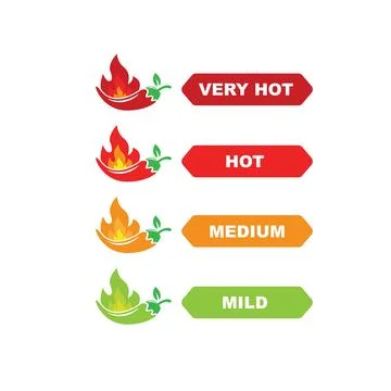 Chili hotness level vector icon illustration design template Stock Illustration