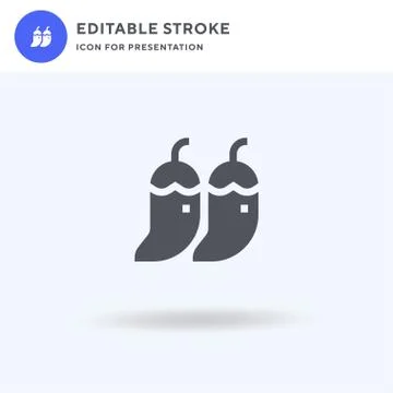 Chili icon vector, filled flat sign, solid pictogram isolated on white, logo Stock Illustration