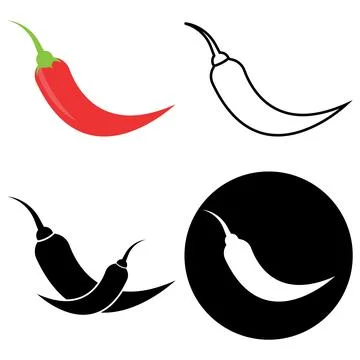 Chili icon vector Stock Illustration