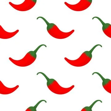 Chili illustration seamless pattern Stock Illustration