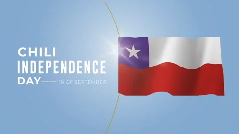 Chili Independence Day typography animation with Ukraine flag animated Stock Footage 279367334