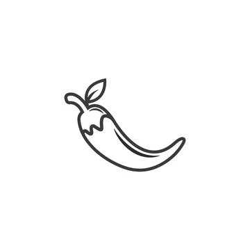 Chili line  icon vector illustration design template Stock Illustration