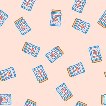 Chili oil condiment vector seamless pattern 스톡 일러스트