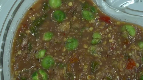 Chili paste in white background. Thai food to eat with boiled vegetables. Stock Footage 124029040