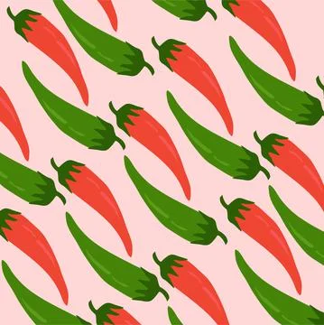 Chili Pattern Background Vector Stock Illustration