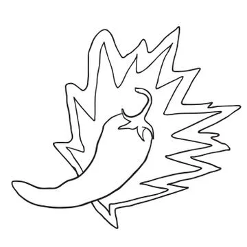 Chili pepper black Stock Illustration