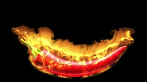 Chili pepper burning Stock Footage