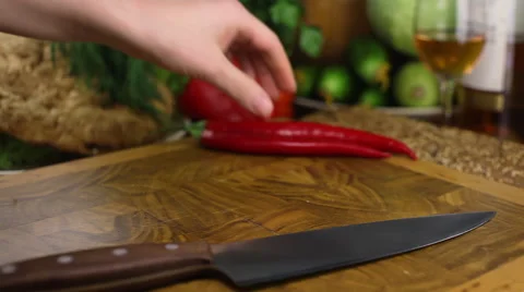 Chili Pepper Cut Stock Footage 59994490