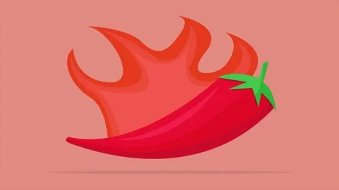 Chili pepper with fire Stock Footage 313643136