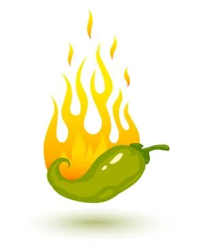 Chili pepper in fire Illustration