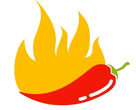 Chili pepper in fire. 库存插图