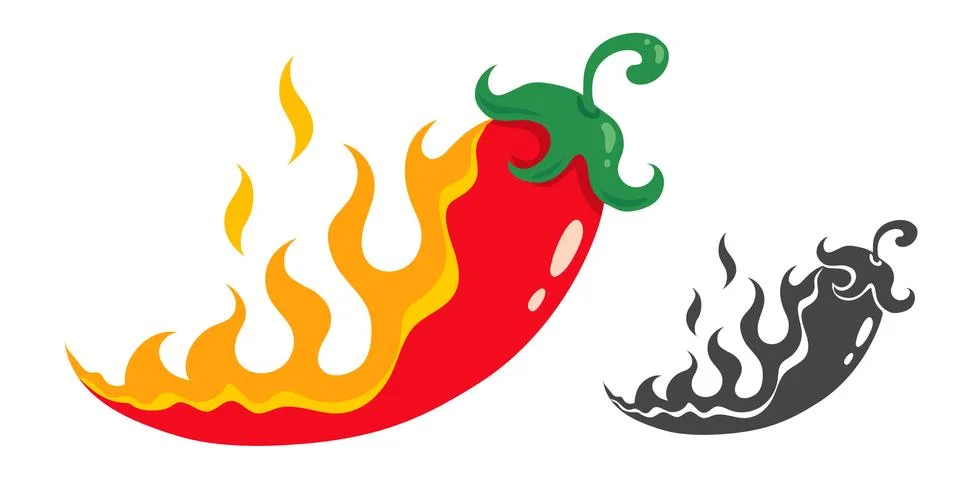 Chili pepper in fire Illustration