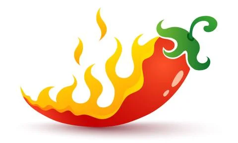 Chili pepper in fire Stock Illustration