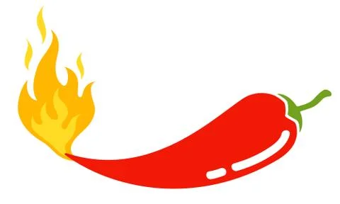 Chili pepper with flame 스톡 일러스트