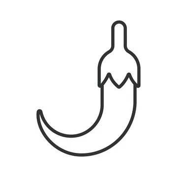 Chili pepper icon in line design. chili pepper hot pepper spicy vegetable food Stock Illustration