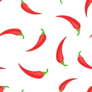 Chili pepper icon seamless pattern background. Business concept vector illust Stock Illustration