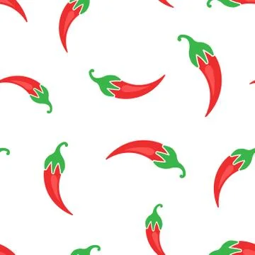 Chili pepper icon seamless pattern background. Business concept vector illust Stock Illustration