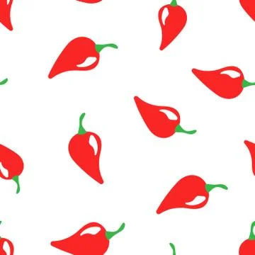 Chili pepper icon seamless pattern background. Business concept vector illust 스톡 일러스트