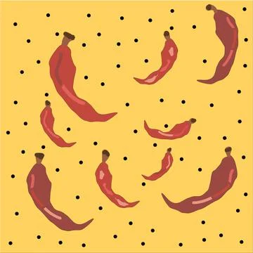 Chili pepper illustration. Pattern. Vector illustration. 스톡 일러스트