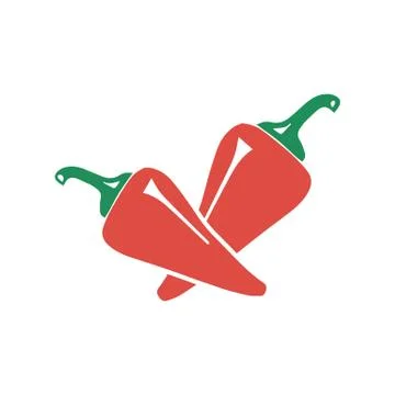 Chili pepper isolated on white. Vector hand drawn illustration Stock Illustration