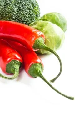 Chili pepper on light background, macro shot Stock Photos
