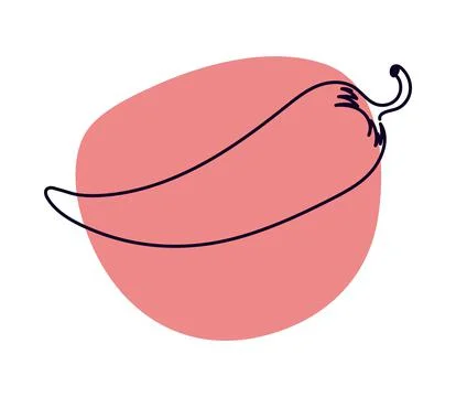 Chili pepper line drawing Stock Illustration