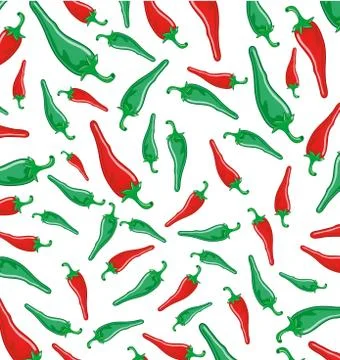 Chili pepper pattern background Stock Illustration