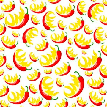 Chili pepper pattern Illustrazione stock