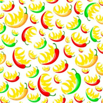 Chili pepper pattern Stock Illustration
