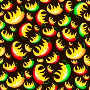 Chili pepper pattern Illustrazione stock