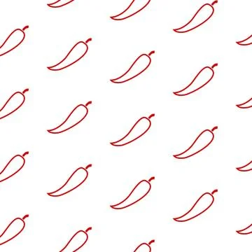 Chili pepper, seamless pattern, vector. 스톡 일러스트