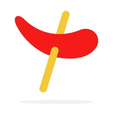 Chili pepper on a skewer Stock Illustration