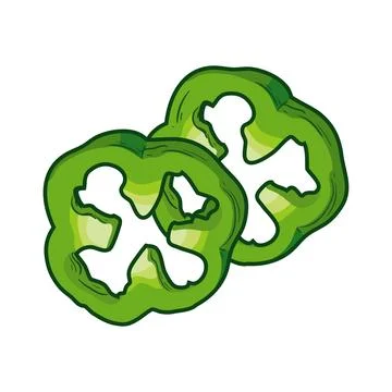 Chili pepper slices Stock Illustration