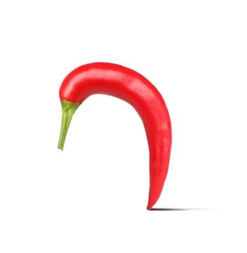 Chili pepper symbolizing male sexual organ on white background. Potency probl Stock Photos
